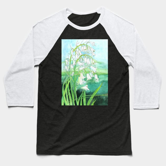 Bluebells watercolour painting Baseball T-Shirt by esvb